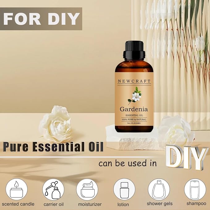 Gardenia Essential Oils, 100% Pure and Natural Essential Oil for Aromatherapy Diffuser - Gardenia/1 Fl Oz