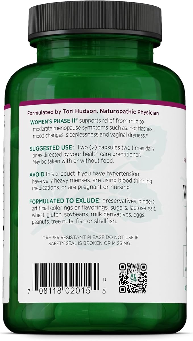 Vitanica Women's Phase II, Menopause Support, Vegan, 90 Capsules