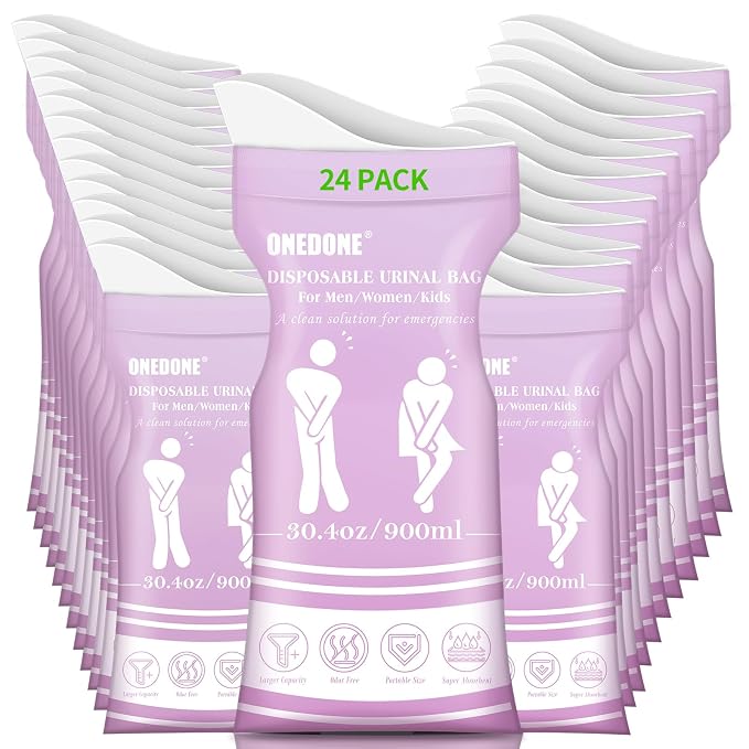 Portable Potty Baby Child Urinal Pee Cup for Kids+ Purple Urine Bags 6 Pack Pee Bags for Travel