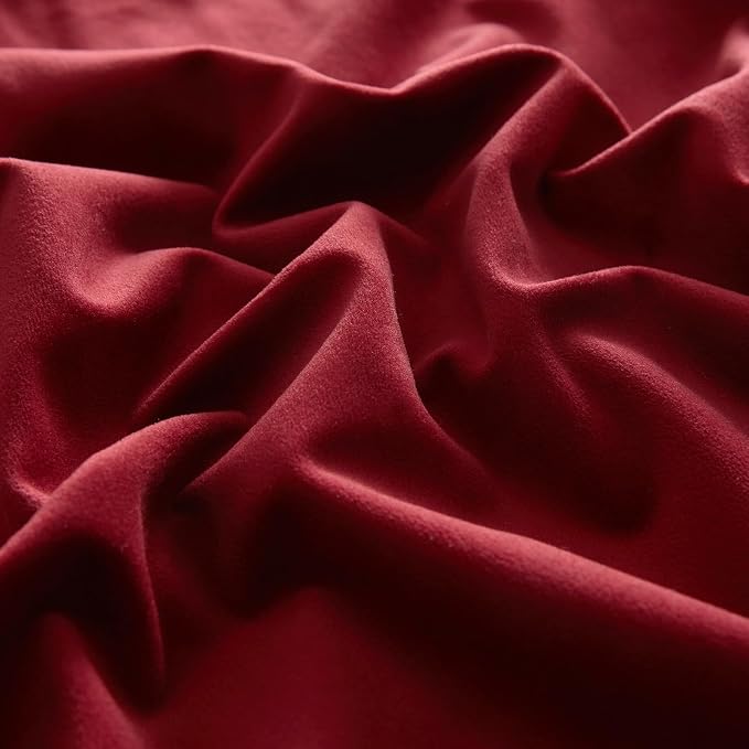 18x18 Velvet Throw Pillow Covers Set of 2 for Couch Bed Sofa,Burgundy | Decorative Soft Cushion Covers with Invisible Zipper for Modern Living Room Bedroom Home Decor