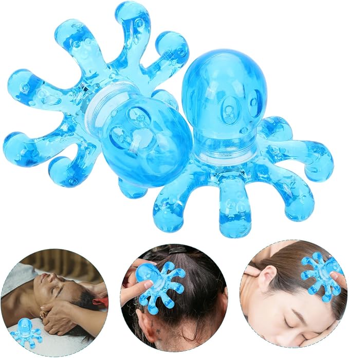 rosenice Octopus Head Massager Handheld Scalp Massager for Relaxation and Lymphatic Massage 4X3.9X3.1 Inch Compact Design