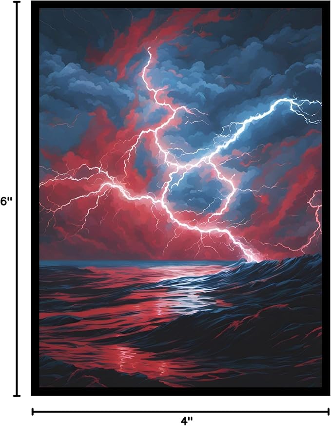 100ct Textured TCG/MTG Art Card Sleeves (Red/Blue Storm)