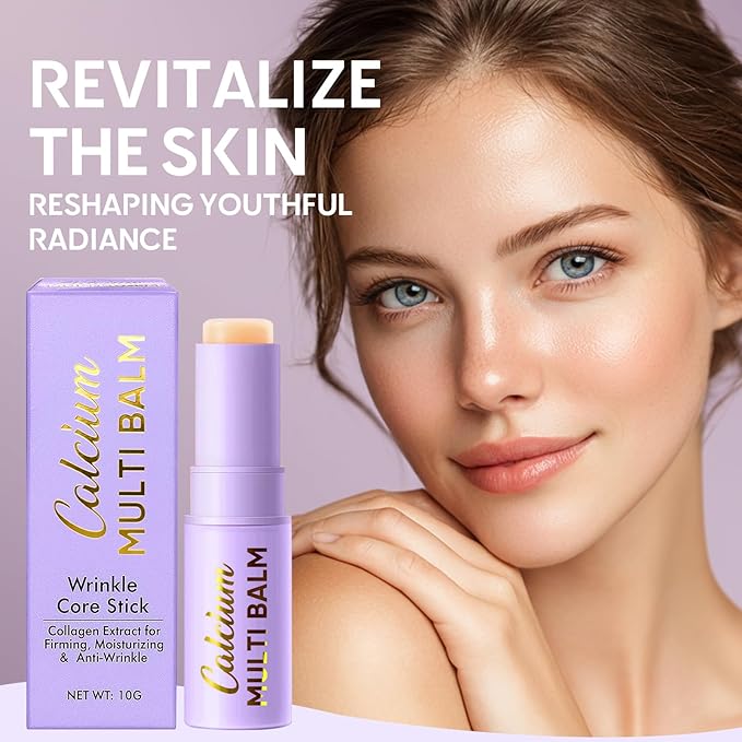 Calcium Multi Balm Stick - Collagen Moisturizing Cream Stick for Hydrating and Firming - Suitable for Eyes, Neck, and Face