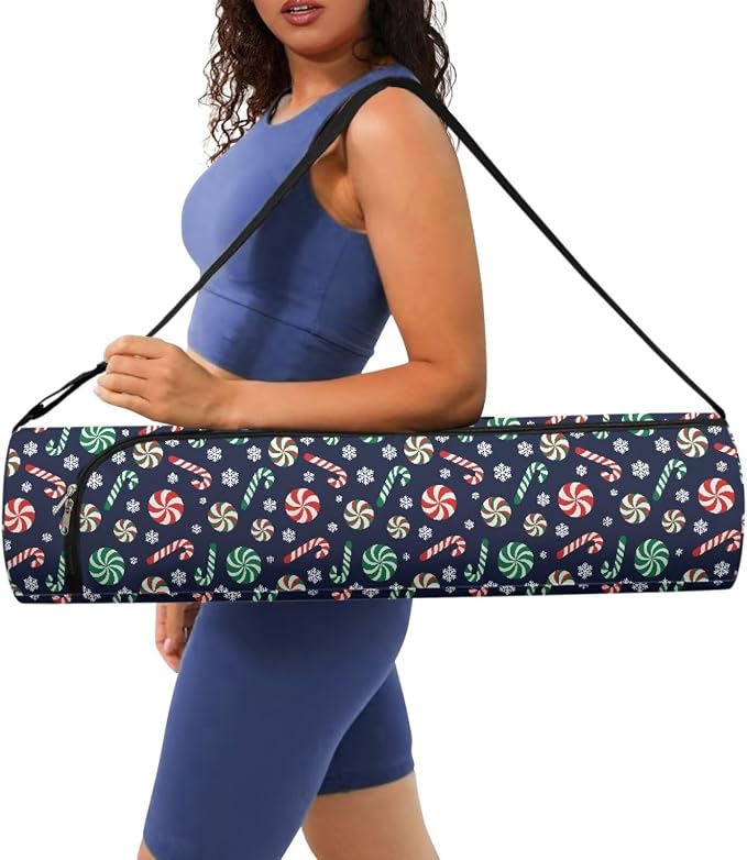 Yoga Mat Bag with Adjustable Shoulder Strap and Handle Zipper, 30in Wide x 6.3in Diameter for Yoga Mat Storage