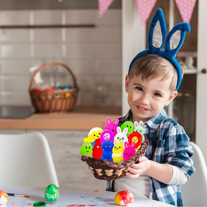 Easter Party Favors, 120Pcs Squishies Toys for Kids, Mochi Squishy Bulk, Kawaii Mini Squeeze Toys, Easter Basket Stuffers, Egg Fillers, Classroom Prizes for Boys Girls(Random)