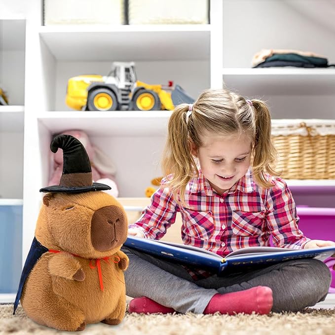 Ditucu Cute Capybara Plush with Headset 13 inch Super Soft Capibara Stuffed Animal Plushies Toys Hugging Gifts for Kids Brown