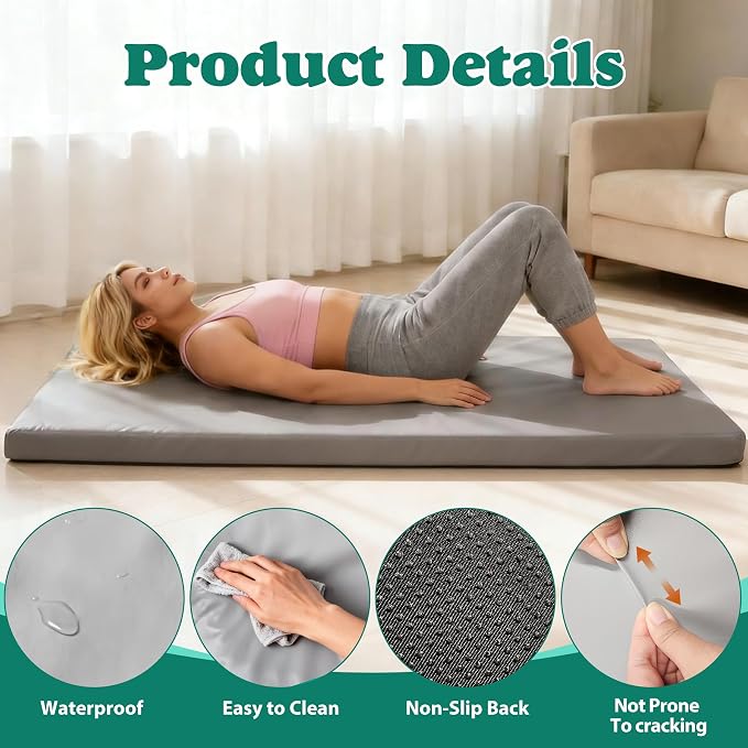 3 Inch Extra Thick Yoga Mat 6 * 2.5ft Thick Extra Wide Workout Mat, Non Slip Foam Exercise Mats for Women Men Fitness, Yoga, Pilates, Stretching & Floor Exercises