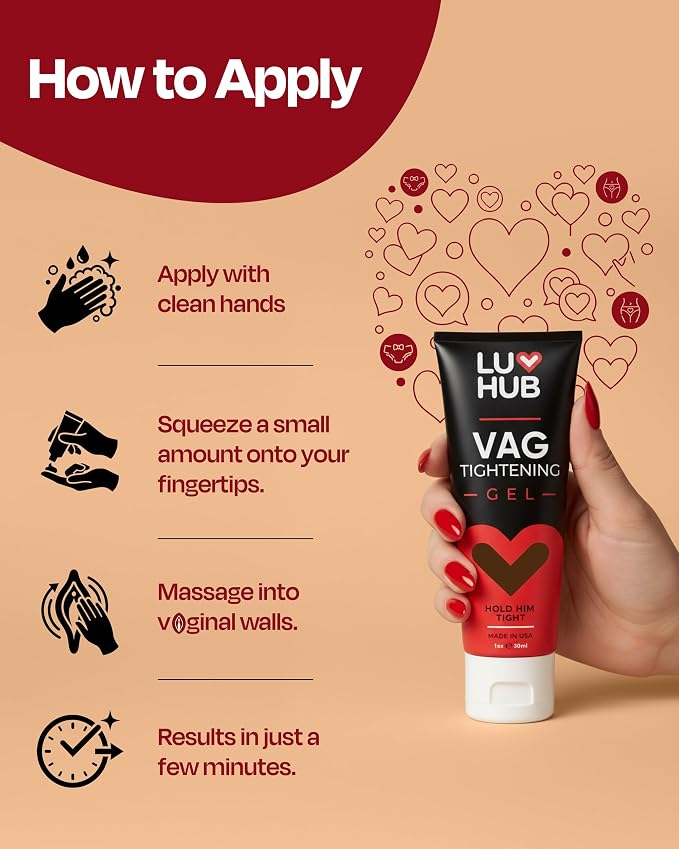 Luv Hub Vaginal Tightening Gel - Tighten your Vagina - Natural Firming Cream for Intimate Wellness - Compatible with Sensitive Skin, Hormonal Shifts, Postpartum Recovery - 1oz