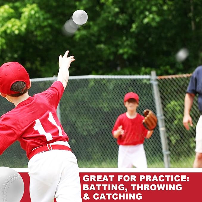 10 PCS Toddler & Little Kids Replacement T Ball Baseball Balls, Plastic Baseballs with Mesh Bag, 3.5-inch Oversized Tballs for Little Tikes Totsports T-Ball Set