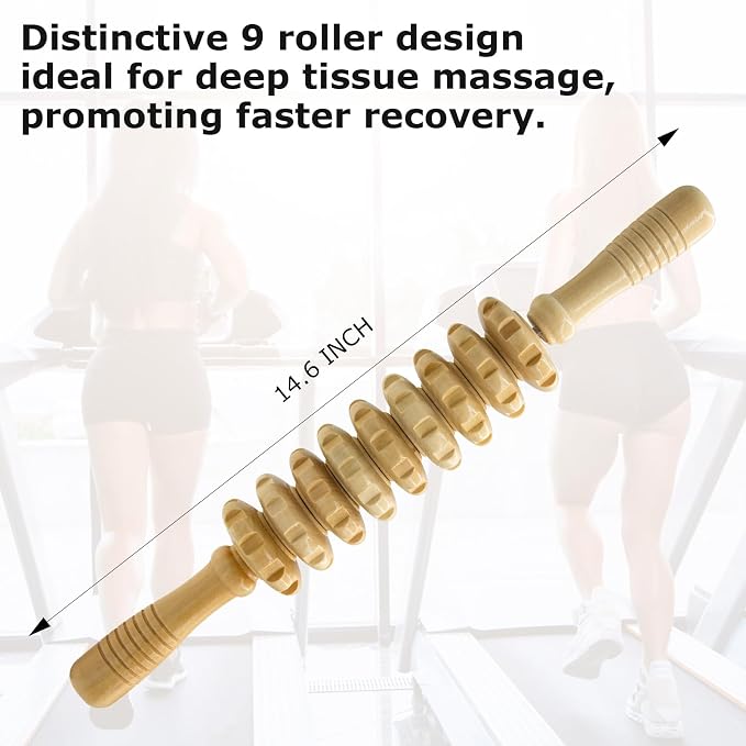 Wood Therapy Massage Tools for Body Sculpting & Cellulite Reduction – Manual Lymphatic Drainage Massager Roller Stick for Smooth Skin & Firming