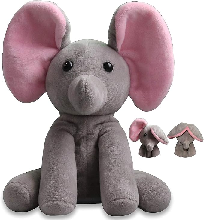 Talking Elephant, Interactive Stuffed Plush Animal Talking Toy Cute Sound Effects with Repeats Your Said Voice, Best Buddy for Kids Gift Age 3+
