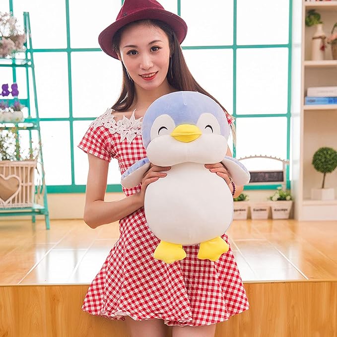 17.7 Inch Plush Penguin Stuffed Animal Hugging Pillow with Smile Face - Cuddly Penguin Plushie Toy for Kids and Lovers - Perfect for Birthdays, Valentine's, Christmas