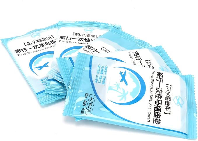 50Pcs Disposable Toilet Seat Cover, Multifunctional Toilet Covers Disposable Lightweight Disposable Plastic Toilet Seat Cover Portable Public Toilet Seat Covers