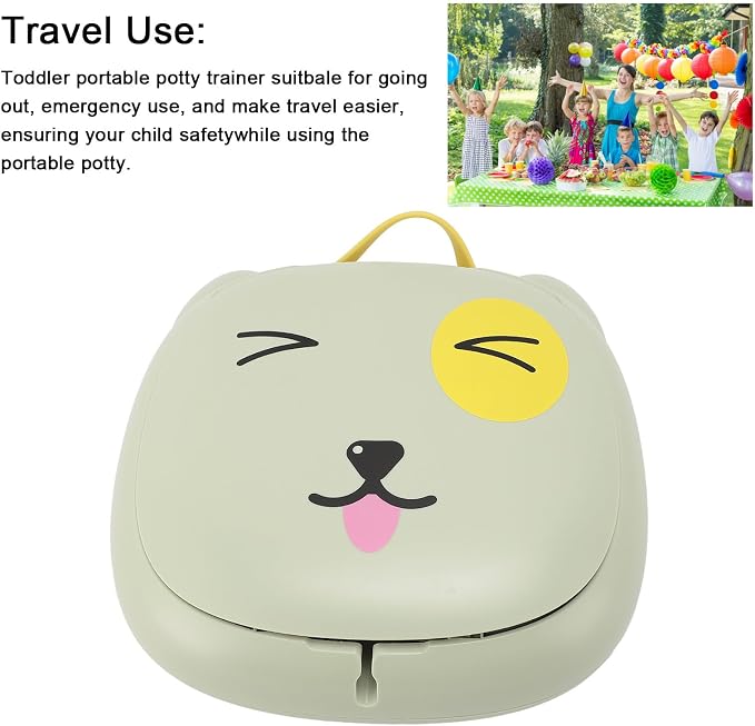 Travel Potty for Toddler, Foldable Potty Training Toilet Seat, Portable Potty Car Potty Folding Toilet for Boys Girls Baby Kids Children Indoor Outdoor Camping (Green)