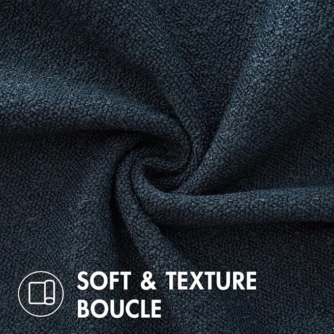 MIULEE 22x22 Decorative Euro Sham Boucle Couch Pillow Covers Navy Blue | Set of 2 Textured Neutral Throw Pillow Covers, Accent Solid Pillowcases, Sofa Living Room Home Decor