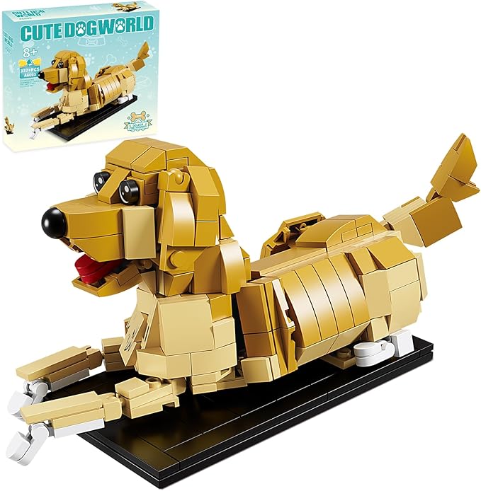 KAZI Adorable Dogs Building Toy Set,Dog Gifts for Animal-Lovers,Ideas Goldren Retriever Dog Building Set for Girls Boys,Creative Buildable Toys for Kids 8+,Party Favors,Gifts for Halloween Christmas