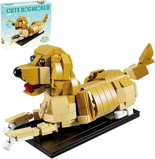 KAZI Adorable Dogs Building Toy Set,Dog Gifts for Animal-Lovers,Ideas Goldren Retriever Dog Building Set for Girls Boys,Creative Buildable Toys for Kids 8+,Party Favors,Gifts for Halloween Christmas