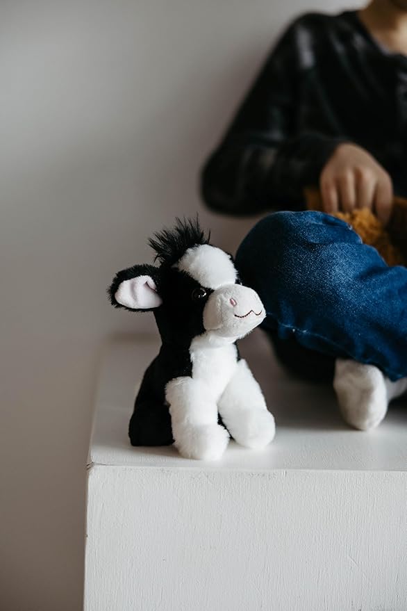 The Petting Zoo Cow Stuffed Animal Plushie, Gifts for Kids, Wild Onez Babiez Farm Animals, Cow Plush Toy 6 inches