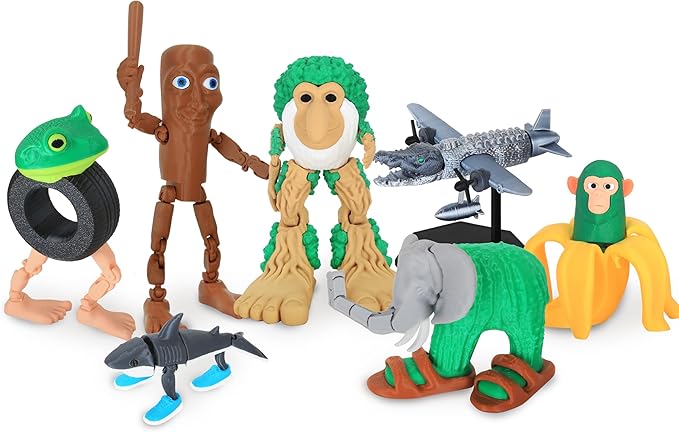 Italian Brainrot Toys,Brainrot Toys,Brainrot Action Figures,Collectible Italian Brainrot Characters,Tralalero Tralala,Tung Tung Tung Sahur,Best Gift for Brainrot Fans & Kids (7Pcs)