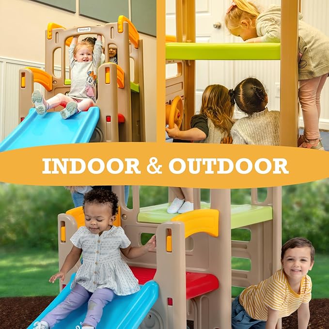 Simplay3 Young Explorers Adventure Climber and Slide - Indoor Outdoor Backyard Playset for Toddlers and Kids