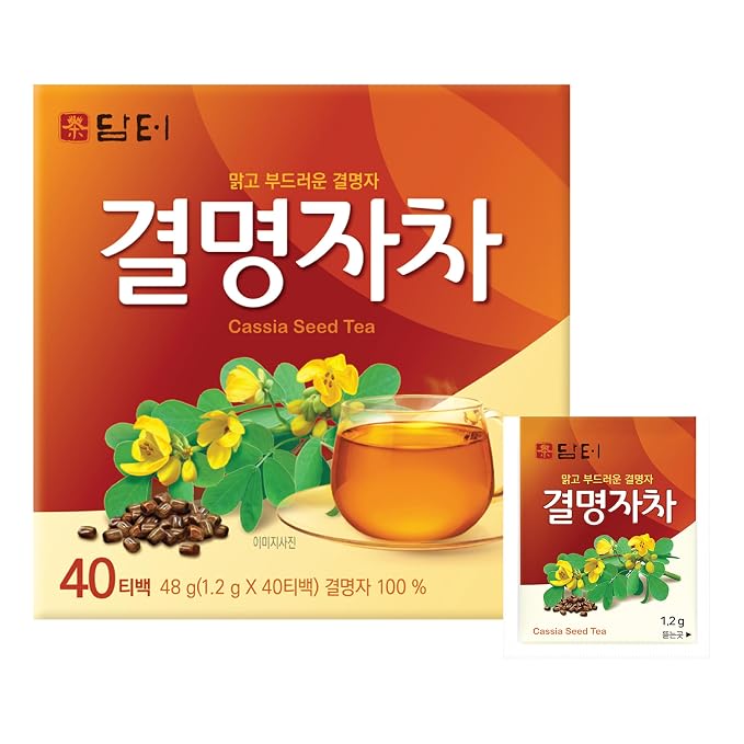 Damtuh Cassia Seed Tea – Traditional Korean Herbal Tea, Smooth & Caffeine-Free, 40 Tea Bags (1.2g each)