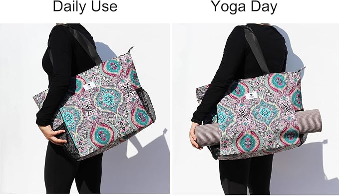 ESVAN Yoga Mat Bag Yoga Tote Carrier Shoulder Bag Carryall Tote for Office,Yoga,Pilates,Travel,Beach and Gym