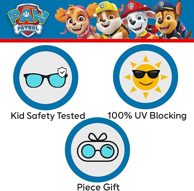 Sun-Staches Paw Patrol and Paw Patrol Skye Sunglasses for Kids - with Soft Case - Officially Licensed Paw Patrol Merchandise