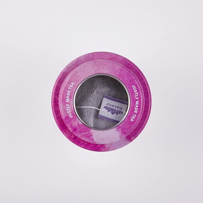 JusTea Purple Jasmine | Pyramid Compostable Tea Bags | Purple Tea | 12+ Cups | Low Caffeine | Award-Winning | Fair Trade | Non-GMO