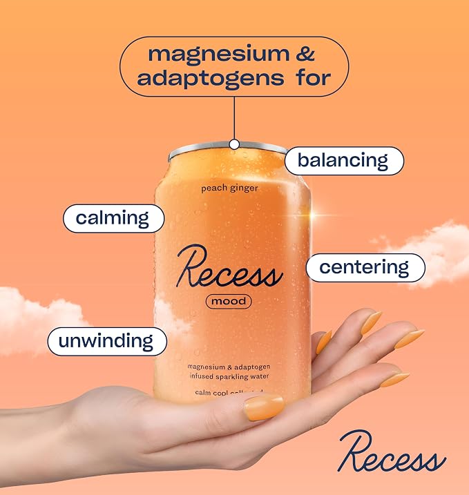 Recess Mood Magnesium Supplement Drink Calming Beverage, 12 Ounce (Variety Pack, 12 Pack) *Original Flavors*