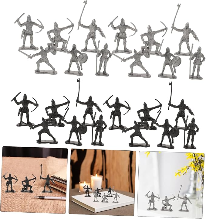 TOYANDONA 60-Piece Medieval Army Men Action Figures Set Miniature Knights and Soldiers for Boys for Castle Play and Imaginative Play