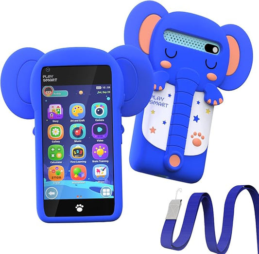 MOMILLA Kids Toys Phone for 3 4 5 6 7 Years Old, 3.97" Touchscreen Christmas Birthday Gifts, Toddler Toys Phone with Music Player Puzzle Games 16 GB Storage Alarm Kids Toys for Ages 3-12 Kids