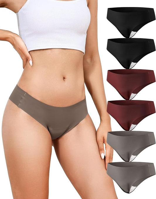 LEVAO Seamless Thongs for Women Invisible Toe Thong No Show Camel Proof Underwear Thong Panty Liners Workout G-Strings