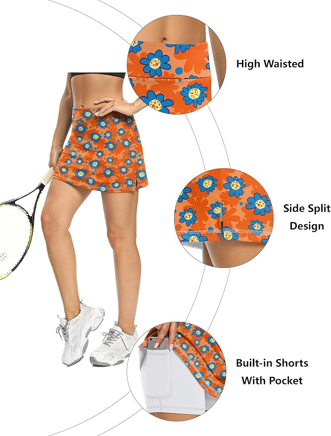 LouKeith Tennis Skirts for Women Golf Athletic Activewear Skorts Mini Summer Workout Running Shorts with Pockets