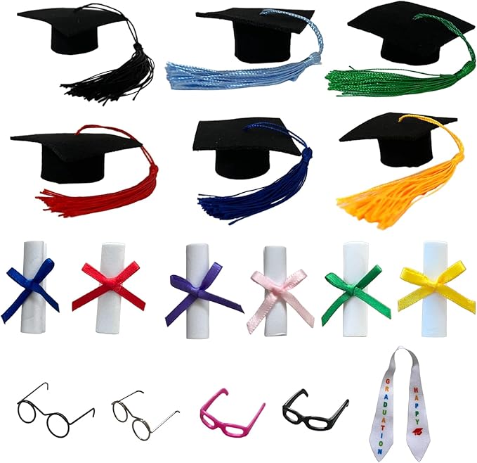 Rubber Duck Accessories 17PCS - Graduation Decorations for Rubber Duck - Graduation Cap Glasses Accessories for Rubber Duck