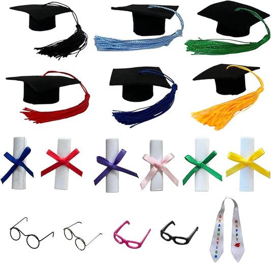 Rubber Duck Accessories 17PCS - Graduation Decorations for Rubber Duck - Graduation Cap Glasses Accessories for Rubber Duck