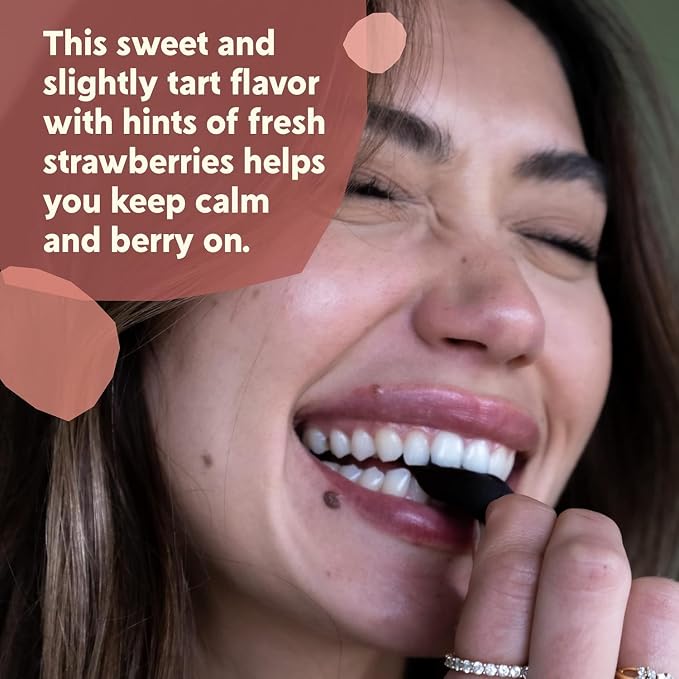 PYM Berry Mood Chews Support for Stress, Worry & Overwhelm, 20 Count | 130mg GABA, 90mg L-Theanine | Vegan, Non-GMO, Gluten-Free, No Added Sugar | All-Natural Mood Support Supplement Made in USA