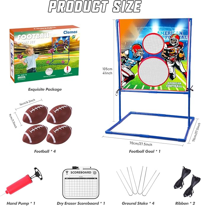 Throwing Target Game - American Football - Football Gifts for Kids 6-8 Boys 8-12 - Inspired Outdoor Fun for Children | Teenager | All Ages Perfect for Parties, Gatherings, and Family Events