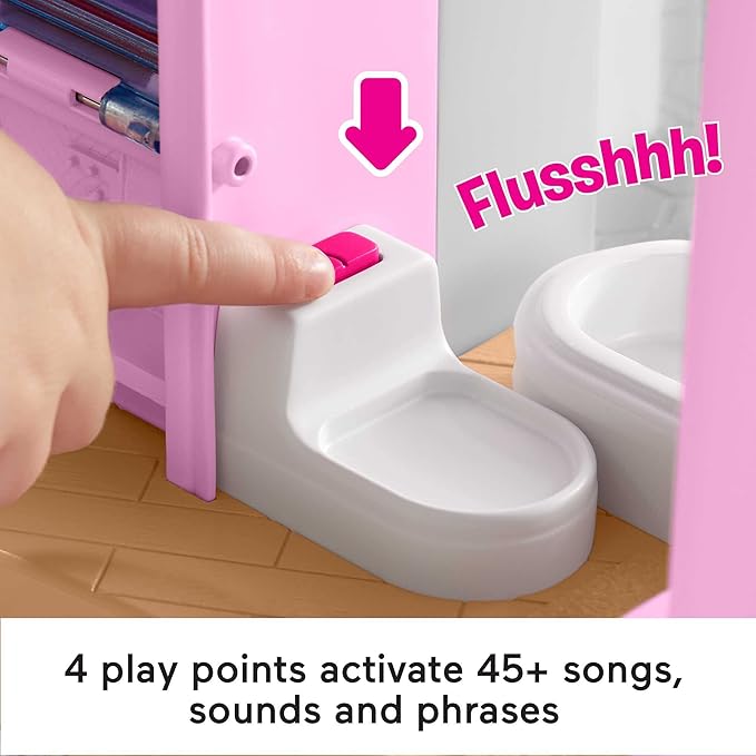 Fisher-Price Little People Toddler Toy Barbie DreamHouse Playset with Music Lights & Figures for Pretend Play Kids Ages 18+ Months