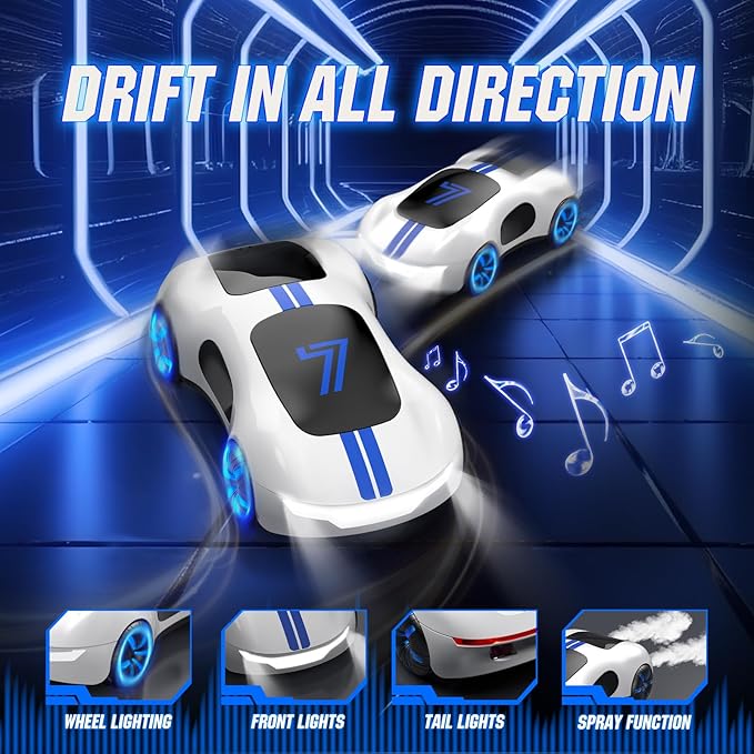 AEROQUEST Gesture Sensing Remote Control Car, Drift RC Stunt Car with Light Spray & Sound, 2.4GHz Hobby RC Cars Toy for Kids, 360° Rotate, Birthday Gifts for Boys Girls 4-12