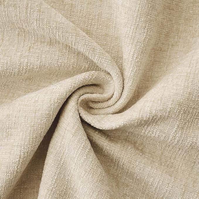 MIULEE Decorative Couch Throw Pillow Covers 18x18 Inch Beige 2 Pack | Neutral Farmhouse Pillow Covers with Stitched Edge, Soft Chenille Cushion Cases, for Sofa Bed Living Room Home Decor
