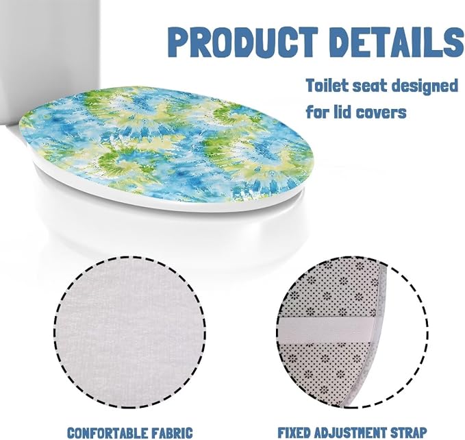 Abstract Painted Toilet Seat Cover, Machine Washable Reusable Toilet Seat Cover, Fits Most Round, Elongated and Oval Toilet Lid Cover
