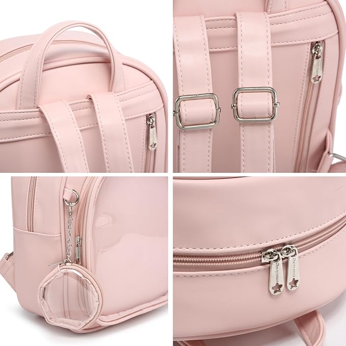 CHERRY SAUCE Kawaii Backpack PU Leather Ita Bag Aesthetic Cute Purse Pin Display