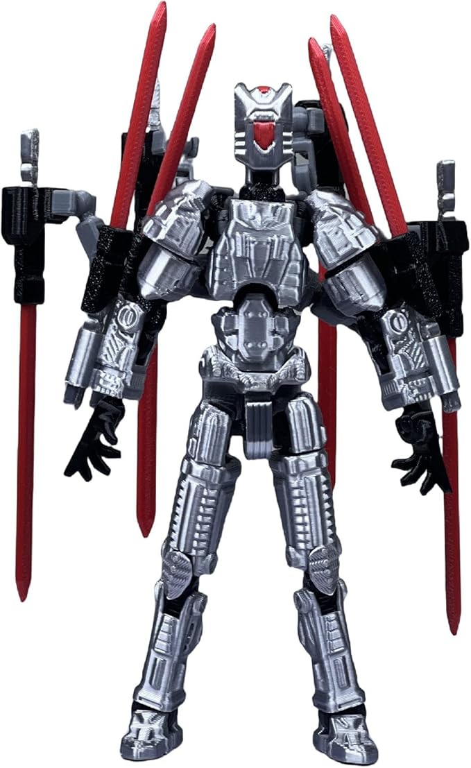 Assembly Completed T13 Action Figure,3D Printed Multi-Jointed Movable, Nova 13 Action Figures Desktop Decorations for Game Lovers Toy (Grey)