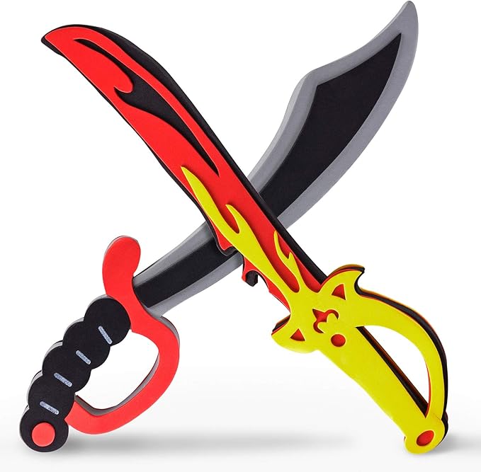 Super Z Outlet Assorted Foam Toy Swords for Children with Different Designs Including Ninja, Pirate, Warrior, and Viking (8 Pack)
