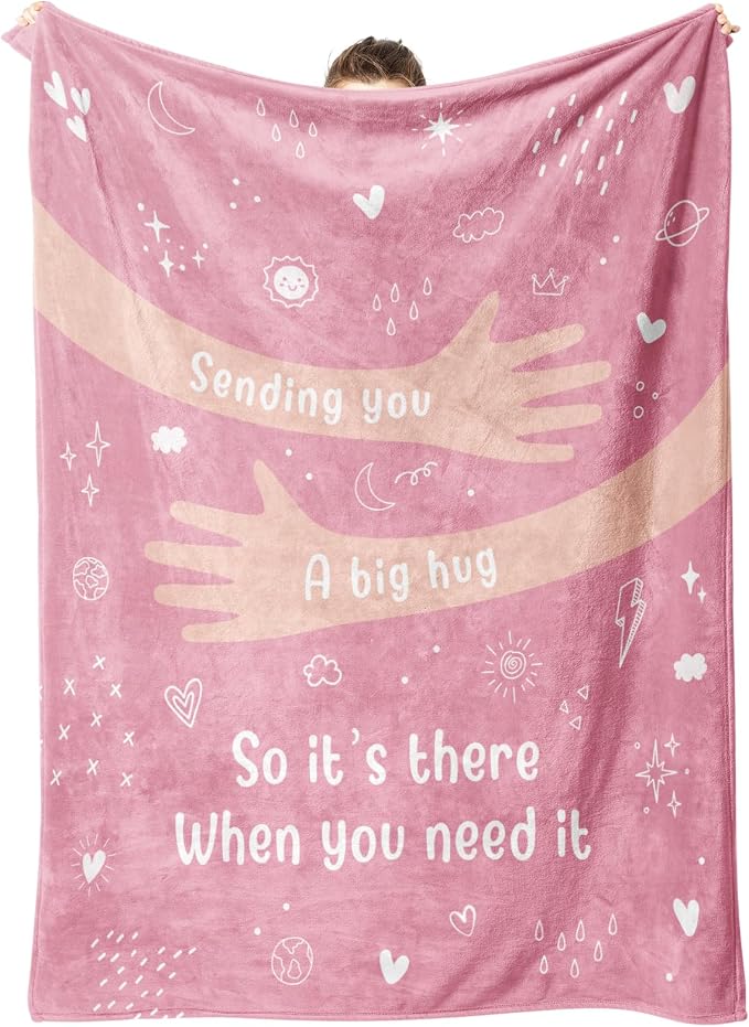 Get Well Gifts for Women, Hug/Healing Blanket | Thinking of You/Breast Cancer/Sympathy/After Surgery Gifts for Friends, Sister, Coworkers, Soft Throw Blankets 50'' x 60''