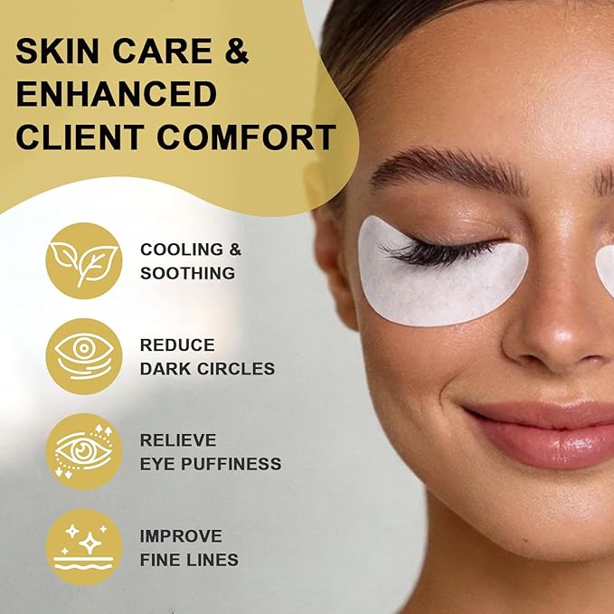 TEAWOO 150 Pairs Hydrogel Under Eye Patches, Eye Pads for Eyelash Extension/Eyelash Tinting, Eyelash Extension Supplies Infused with Natural Aloe Vera