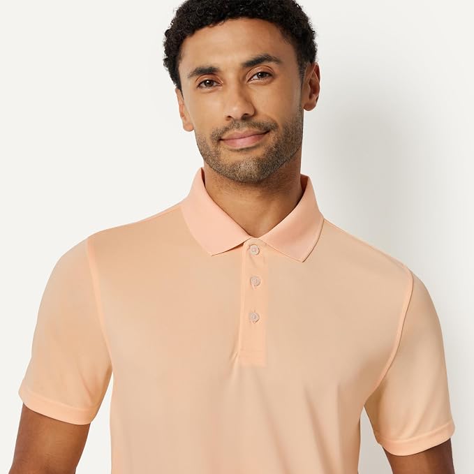 Amazon Essentials Men's Moisture Wicking Golf Polo Shirt, Short Sleeve, Slim-Fit, Quick-Dry, Active Wear