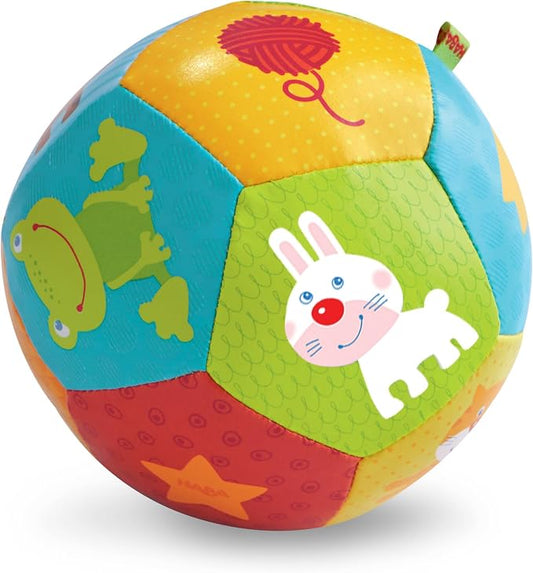 HABA Soft Baby Ball Tummy Time & Sensory Play - 4.5" Infant Play Ball Ideal for Crawling, for Babies 6 Months & Up