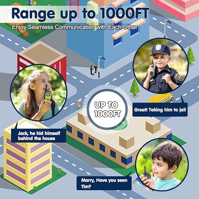 QUOLIX Walkie Talkies for Kids 2 Pack, Rechargeable Kids Walkie Talkies Toy for 3-12 YrO Boys, Long Range Walkie Talkie with 22 Channels & Flashlight Birthday Gifts for Xmas Outdoor Adventure