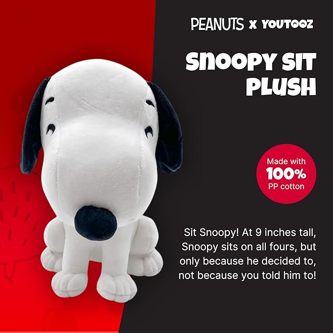 Youtooz Peanuts Snoopy 9 Inch Plush, – Collectible Stuffed Snoopy Plushie from Peanuts Collection